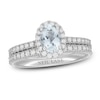 Thumbnail Image 1 of Neil Lane Oval-cut Aquamarine Bridal Set 3/4 ct tw Diamonds 14K White Gold