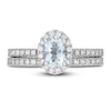 Thumbnail Image 3 of Neil Lane Oval-cut Aquamarine Bridal Set 3/4 ct tw Diamonds 14K White Gold