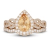 Neil Lane Pear Shaped-cut Citrine Bridal Set 5/8 ct tw Diamonds 14K Yellow Gold