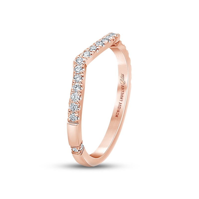 Main Image 2 of Monique Lhuillier Bliss Diamond Wedding Band 1/5 ct tw Round-cut 18K Rose Gold