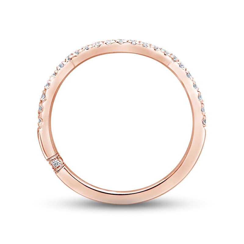 Main Image 3 of Monique Lhuillier Bliss Diamond Wedding Band 1/5 ct tw Round-cut 18K Rose Gold