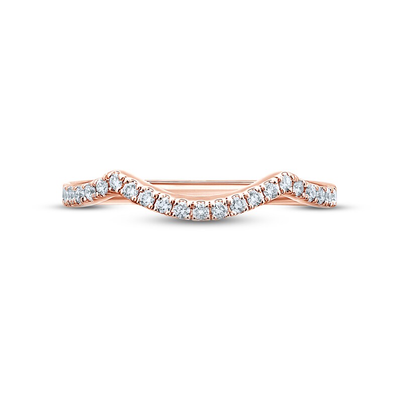 Main Image 4 of Monique Lhuillier Bliss Diamond Wedding Band 1/5 ct tw Round-cut 18K Rose Gold