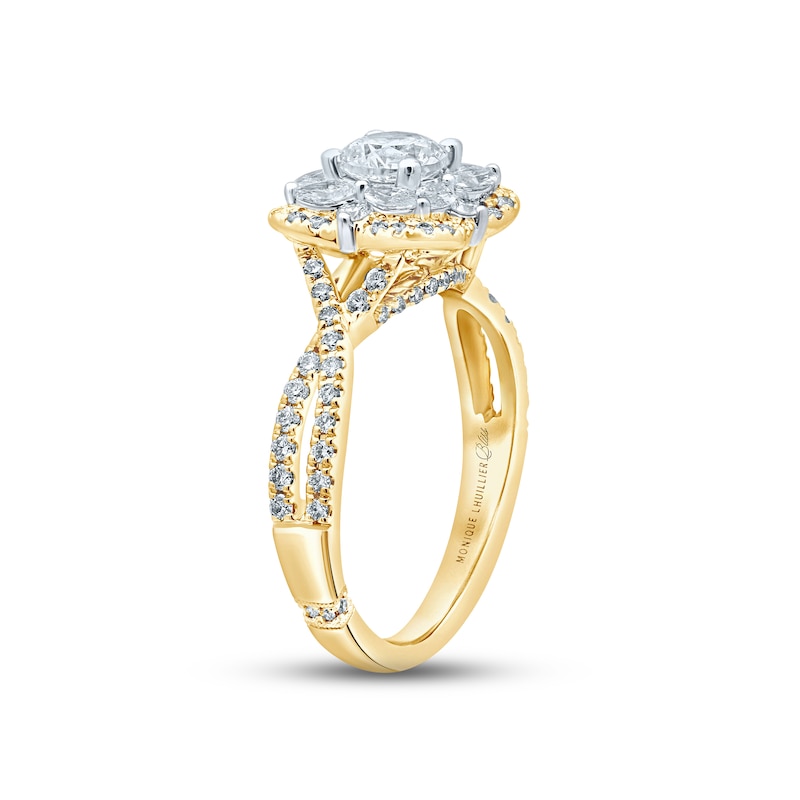 Monique Lhuillier Bliss Diamond Engagement Ring 1-3/8 ct tw Round ...