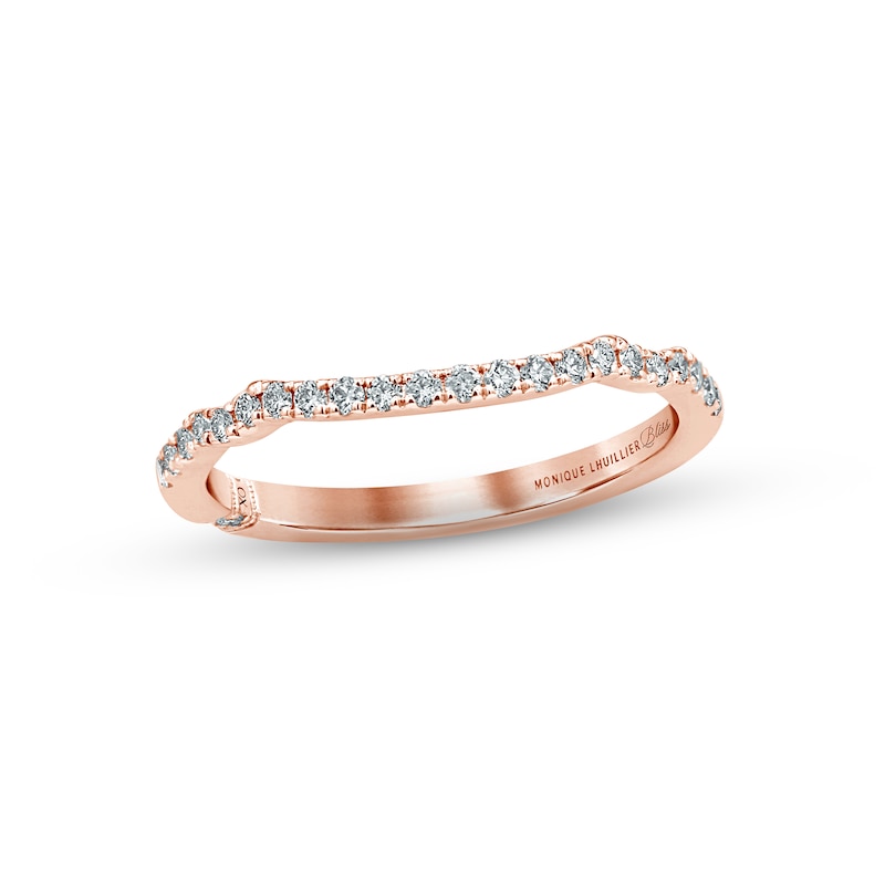 Main Image 1 of Monique Lhuillier Bliss Diamond Wedding Band 1/5 ct tw Round-cut 18K Rose Gold