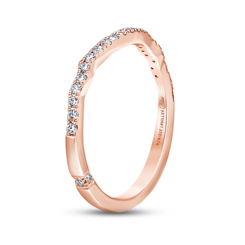 Main Image 2 of Monique Lhuillier Bliss Diamond Wedding Band 1/5 ct tw Round-cut 18K Rose Gold