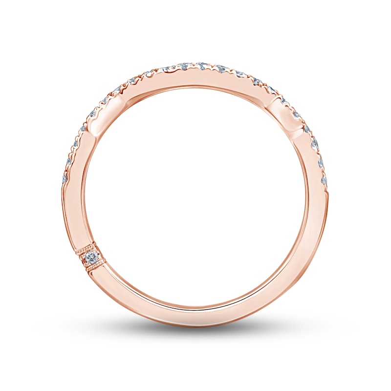 Main Image 3 of Monique Lhuillier Bliss Diamond Wedding Band 1/5 ct tw Round-cut 18K Rose Gold