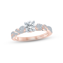 Monique Lhuillier Bliss Diamond Engagement Ring 1-1/8 ct tw Round & Marquise-cut 18K Two-Tone Gold