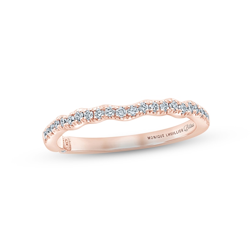 Main Image 1 of Monique Lhuillier Bliss Diamond Wedding Band 1/5 ct tw Round-cut 18K Rose Gold