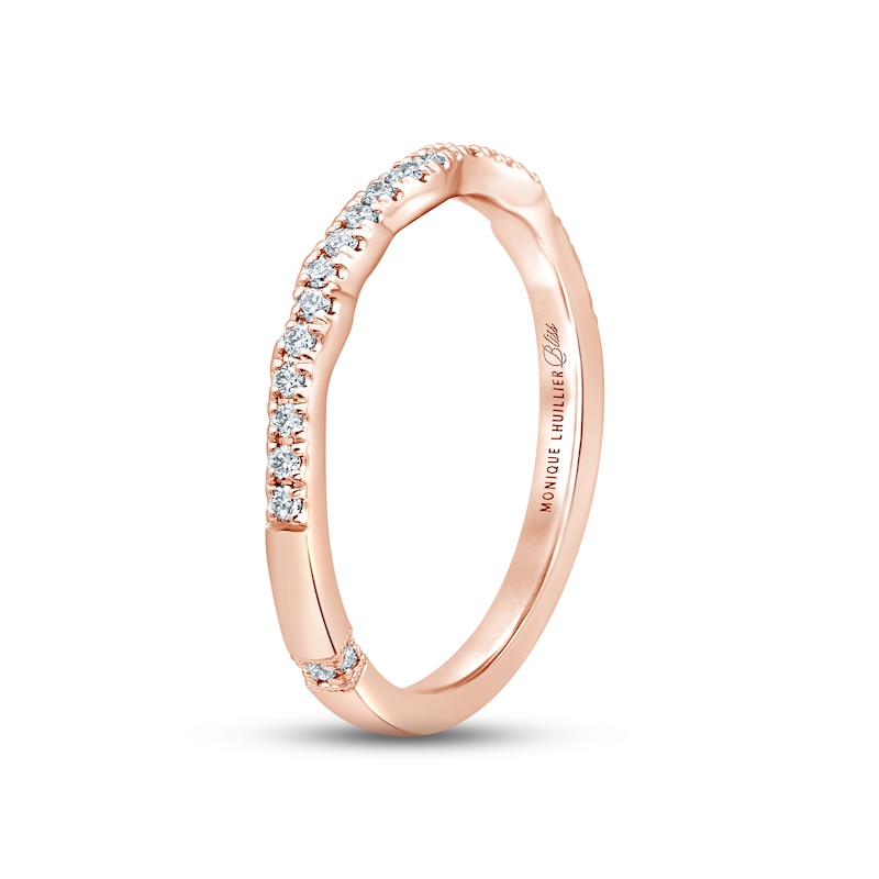 Main Image 2 of Monique Lhuillier Bliss Diamond Wedding Band 1/5 ct tw Round-cut 18K Rose Gold