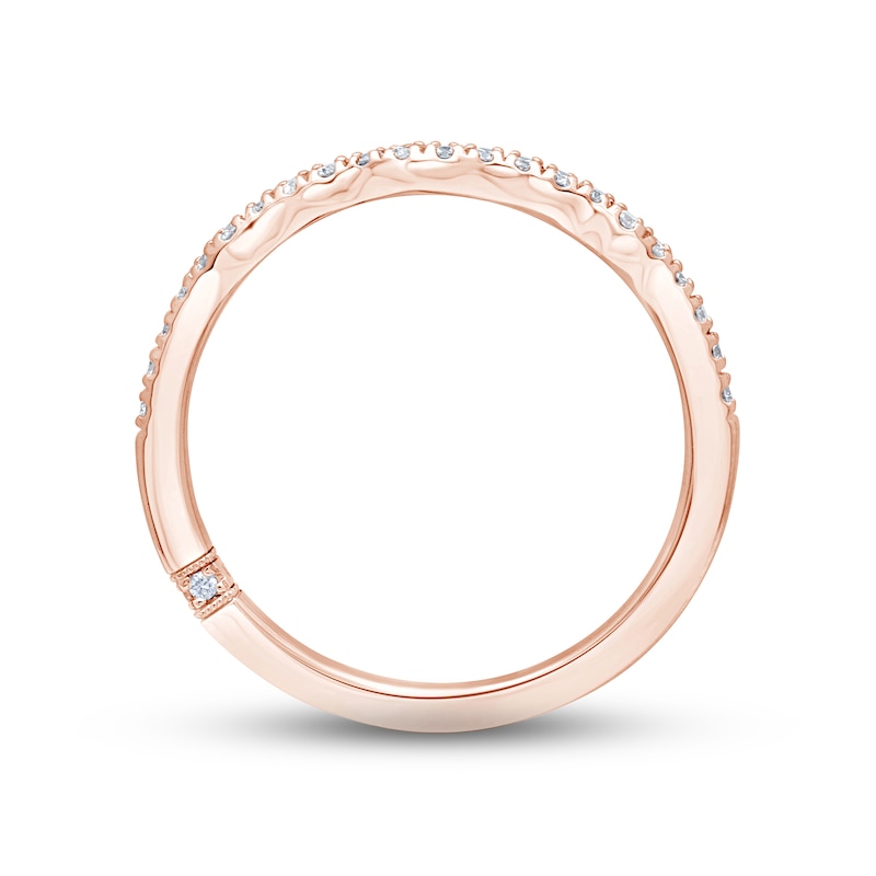 Main Image 3 of Monique Lhuillier Bliss Diamond Wedding Band 1/5 ct tw Round-cut 18K Rose Gold