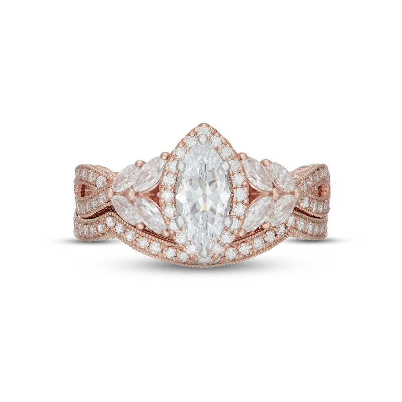 Main Image 3 of Neil Lane Marquise-cut Diamond Bridal Set 1-1/2 ct tw 14K Rose Gold