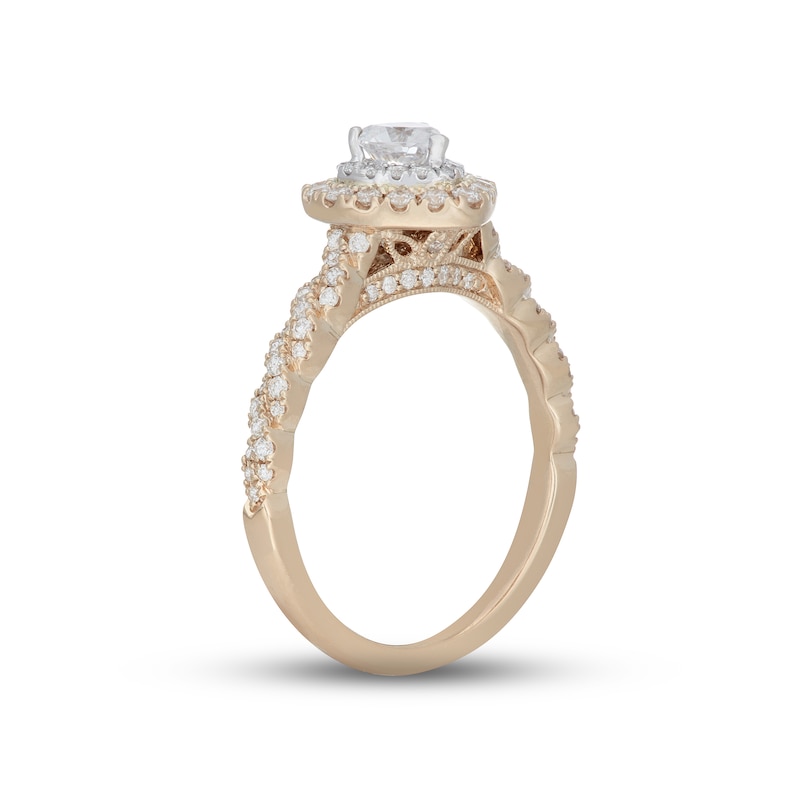 Main Image 5 of Neil Lane Diamond Engagement Ring 3/4 ct tw Heart & Round-cut 14K Two-Tone Gold