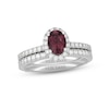 Thumbnail Image 1 of Neil Lane Pink Tourmaline & Diamond Bridal Set 3/4 ct tw 14K White Gold