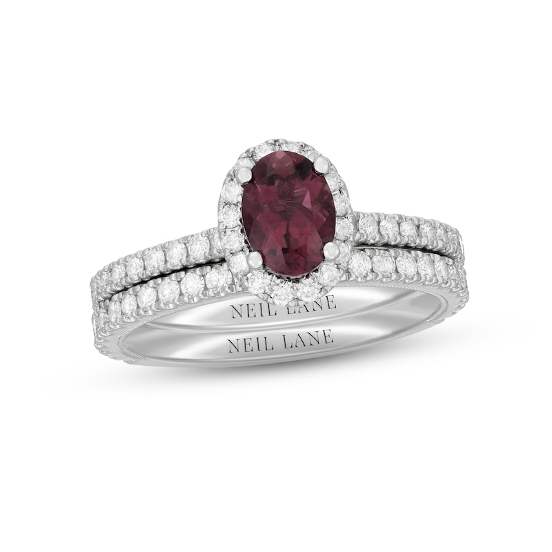 Main Image 1 of Neil Lane Pink Tourmaline & Diamond Bridal Set 3/4 ct tw 14K White Gold