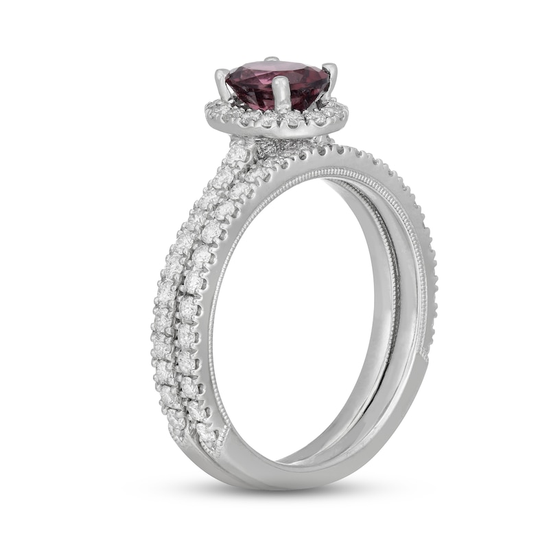 Main Image 2 of Neil Lane Pink Tourmaline & Diamond Bridal Set 3/4 ct tw 14K White Gold