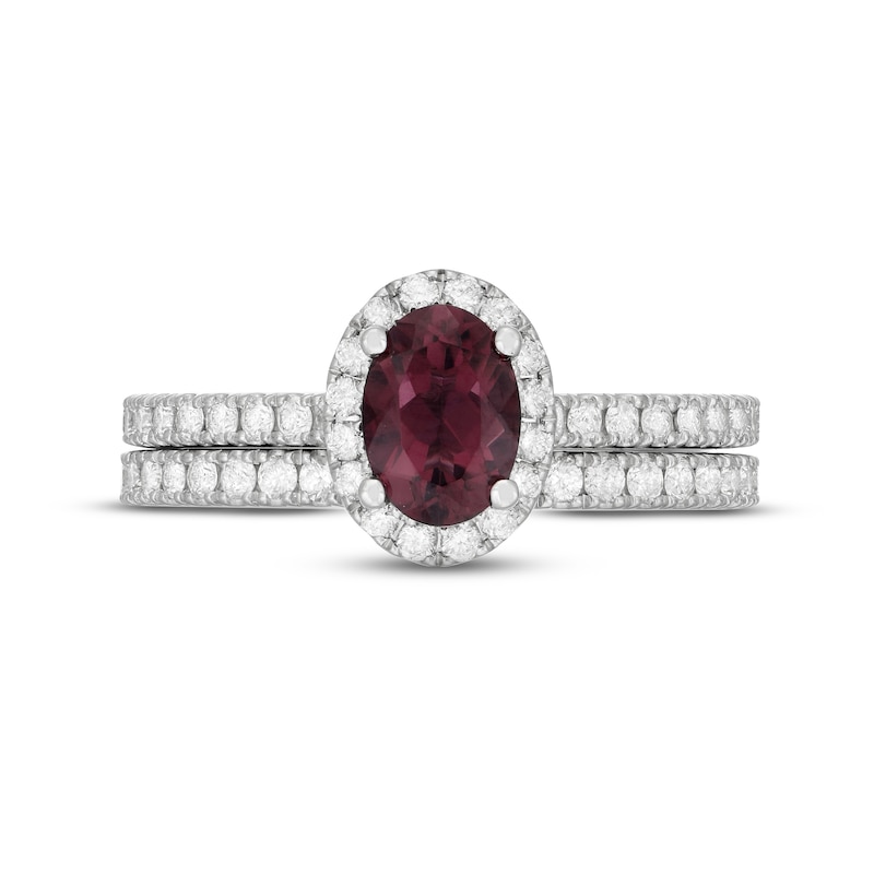 Main Image 3 of Neil Lane Pink Tourmaline & Diamond Bridal Set 3/4 ct tw 14K White Gold