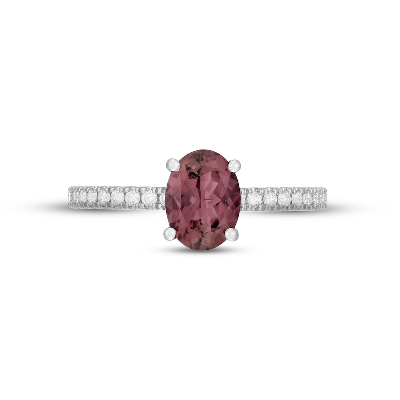 1.66 CTW Pear Shape Pink Tourmaline and Diamond Ring in 14K White Gold