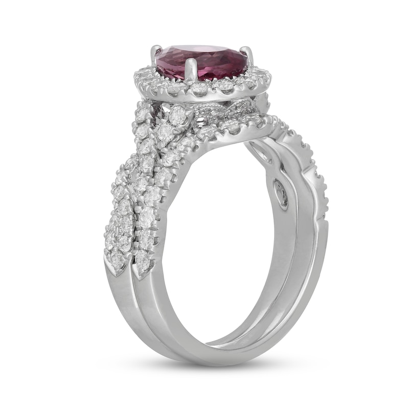 Main Image 2 of Neil Lane Pink Tourmaline & Diamond Bridal Set 1 ct tw 14K White Gold