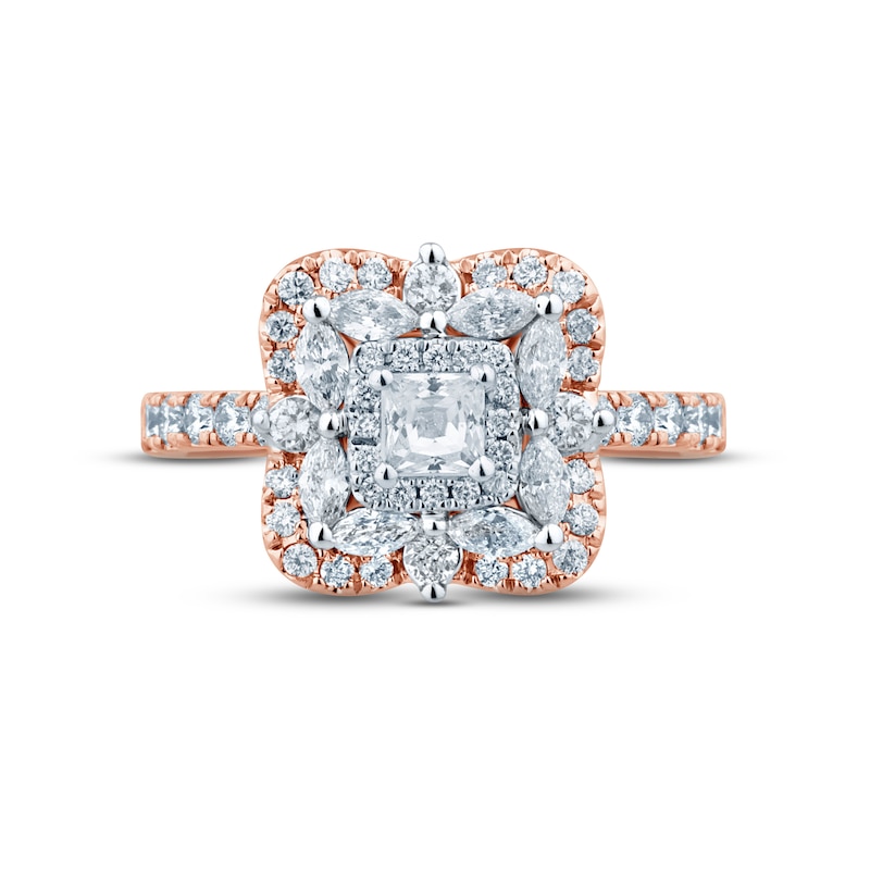 Monique Lhuillier Bliss Diamond Engagement Ring 1-3/8 ct tw Princess ...