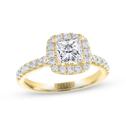 THE LEO Legacy Lab-Grown Diamond Princess-Cut Engagement Ring 1-3/8 ct tw 14K Yellow Gold