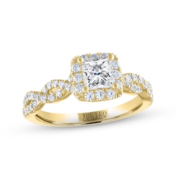 THE LEO Legacy Lab-Grown Diamond Princess-Cut Engagement Ring 1-1/6 ct tw 14K Yellow Gold