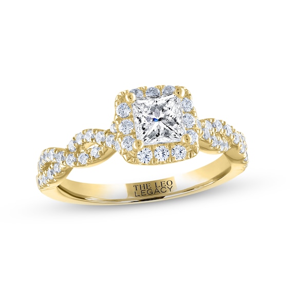 THE LEO Legacy Lab-Created Diamond Princess-Cut Engagement Ring 1-1/6 ct tw 14K Yellow Gold