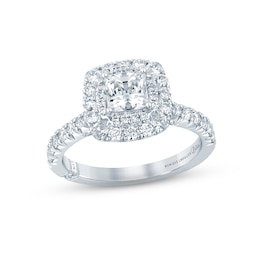 Monique Lhuillier Bliss Diamond Engagement Ring 1-5/8 ct tw Princess, Pear & Round-cut 18K White Gold