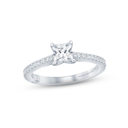 Monique Lhuillier Bliss Diamond Engagement Ring 5/8 ct tw Princess & Round-cut 18K White Gold