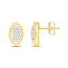 Thumbnail Image 3 of Multi-Diamond Marquise Beaded Frame Stud Earrings 1/4 10K Yellow Gold