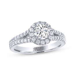 THE LEO Legacy Lab-Grown Diamond Halo Engagement Ring 1-1/6 ct tw 14K White Gold