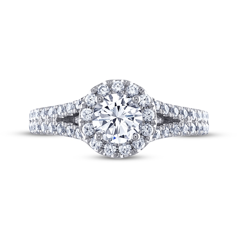 Main Image 3 of THE LEO Legacy Lab-Grown Diamond Halo Engagement Ring 1-1/6 ct tw 14K White Gold