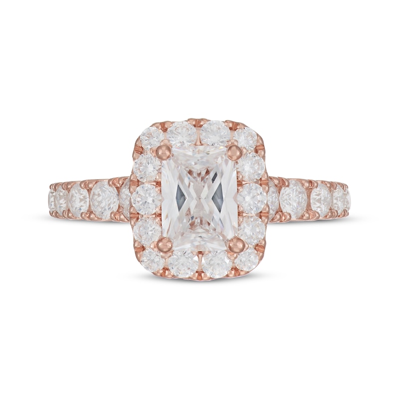 Main Image 3 of Neil Lane Radiant-Cut Diamond Engagement Ring 2 1/4 ct tw 14K Rose Gold