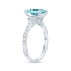 Thumbnail Image 2 of Monique Lhuillier Bliss Emerald-Cut Aquamarine & Diamond Engagement Ring 1/2 ct tw 14K White Gold