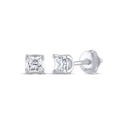 THE LEO Legacy Lab-Created Diamond Princess-Cut Solitaire Stud Earrings 1/2 ct tw 14K White Gold (F/VS2)