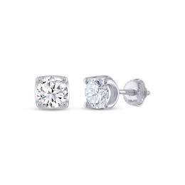 THE LEO Legacy Lab-Grown Diamond Round-Cut Solitaire Stud Earrings 1-1/2 ct tw 14K White Gold (F/VS2)