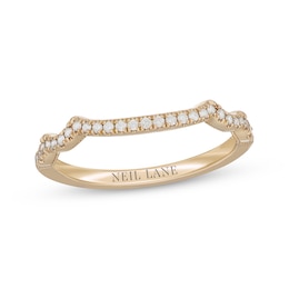 Neil Lane Diamond Contoured Wedding Band 1/6 ct tw 14K Yellow Gold