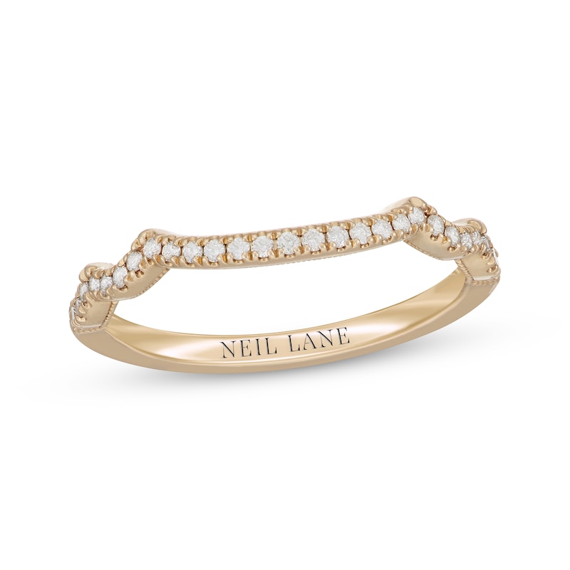 Main Image 1 of Neil Lane Diamond Contoured Wedding Band 1/6 ct tw 14K Yellow Gold