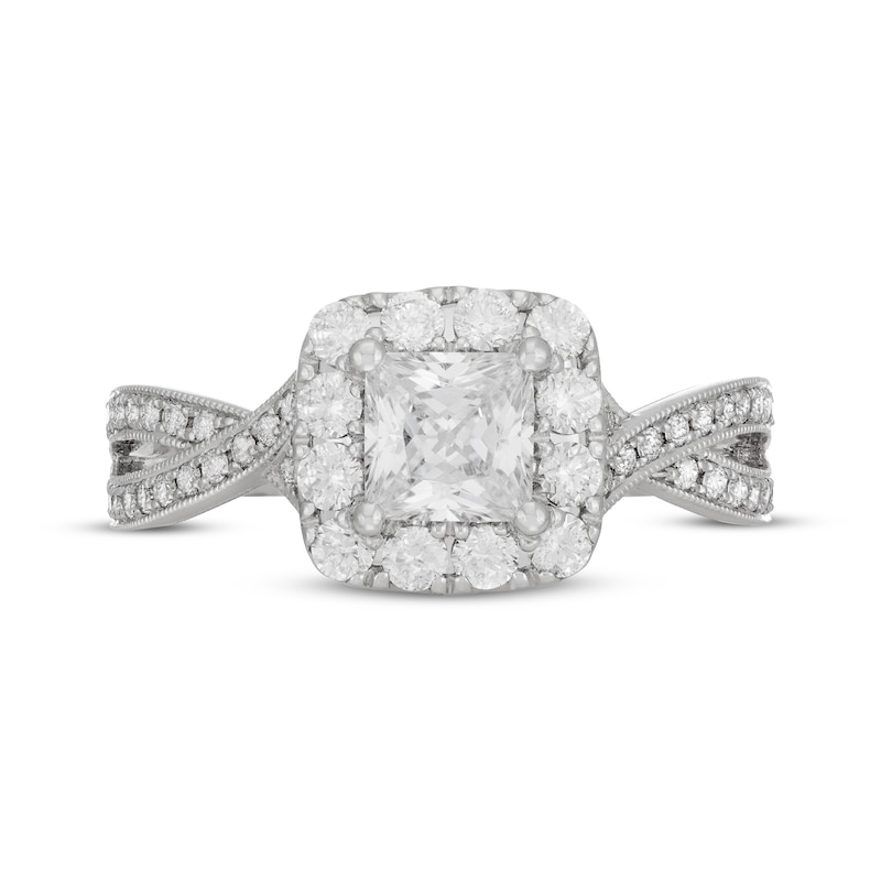 Main Image 3 of Neil Lane Princess-Cut Diamond Cushion Frame Engagement Ring 1-5/8 ct tw 14K White Gold