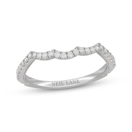 Neil Lane Diamond Contoured Wedding Band 1/4 ct tw 14K White Gold