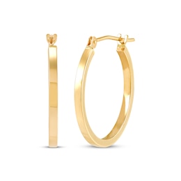 Square-Edge Hoop Earrings 14K Yellow Gold 20mm