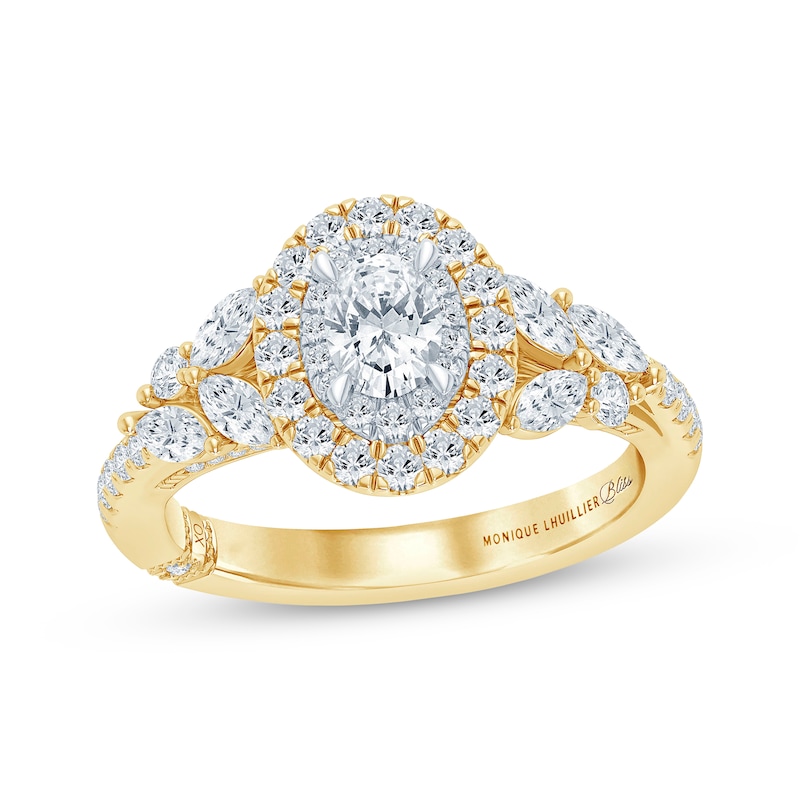 Monique Lhuillier Bliss Oval-Cut Diamond Engagement Ring 1-1/4 ct tw ...