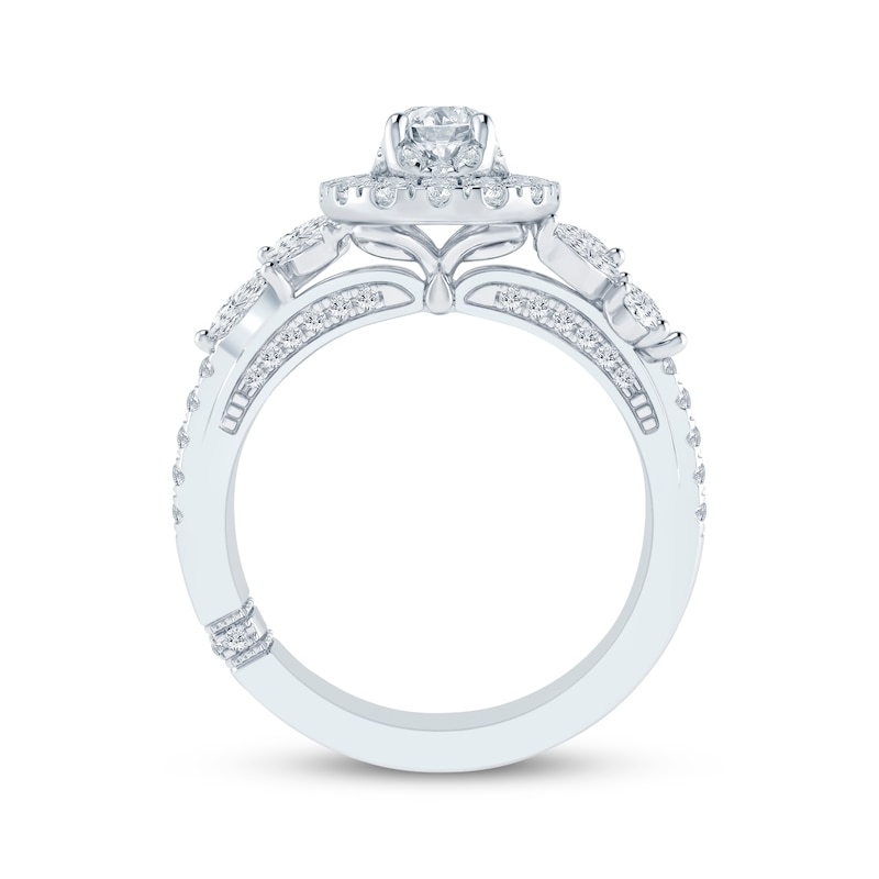 Main Image 3 of Monique Lhuillier Bliss Pear-Shaped Diamond Engagement Ring 1-1/4 ct tw 18K White Gold