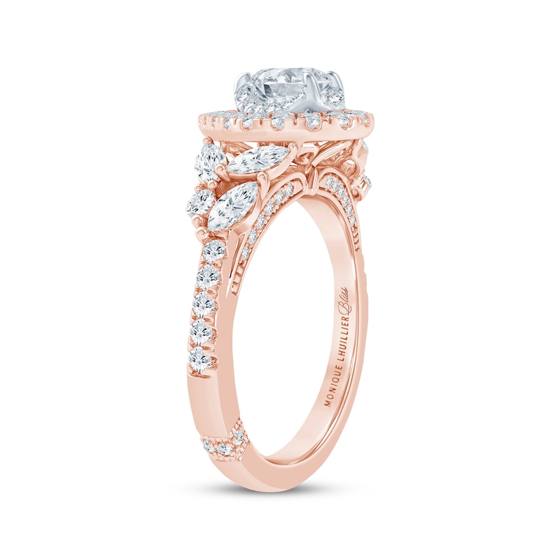 Main Image 2 of Monique Lhuillier Bliss Pear-Shaped Diamond Engagement Ring 1-1/4 ct tw 18K Two-Tone Gold