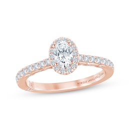 Monique Lhuillier Bliss Oval-Cut Diamond Engagement Ring 1 ct tw 18K Rose Gold