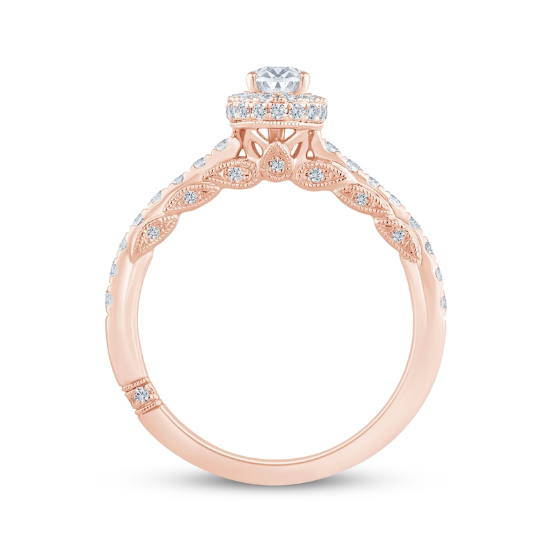 Monique Lhuillier Bliss Oval-Cut Diamond Engagement Ring 1 ct tw 18K Rose Gold