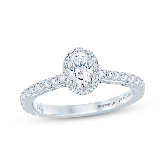 Monique Lhuillier Bliss Oval-Cut Diamond Engagement Ring 1-1/ ct tw 18K White Gold