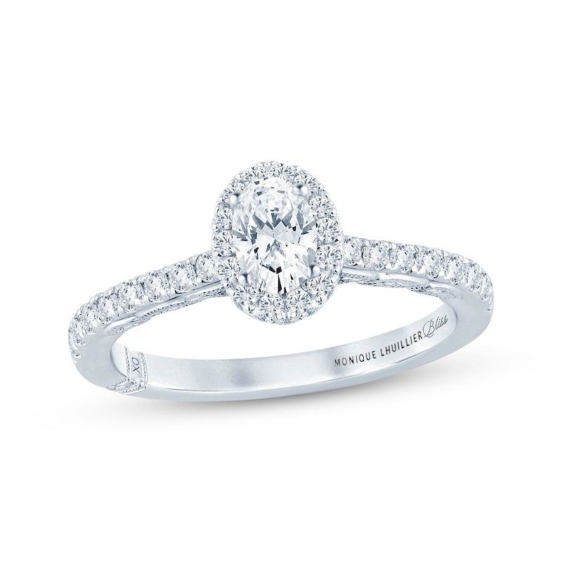 Main Image 1 of Monique Lhuillier Bliss Oval-Cut Diamond Engagement Ring 1 ct tw 18K White Gold