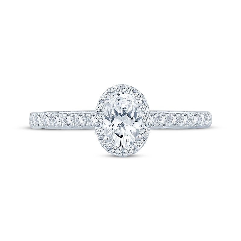 Main Image 4 of Monique Lhuillier Bliss Oval-Cut Diamond Engagement Ring 1 ct tw 18K White Gold