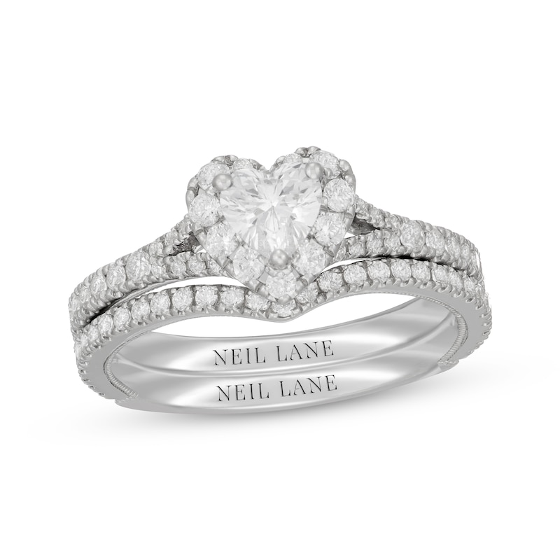 Main Image 1 of Neil Lane Heart-Shaped Diamond Halo Bridal Set 1-1/8 ct tw 14K White Gold