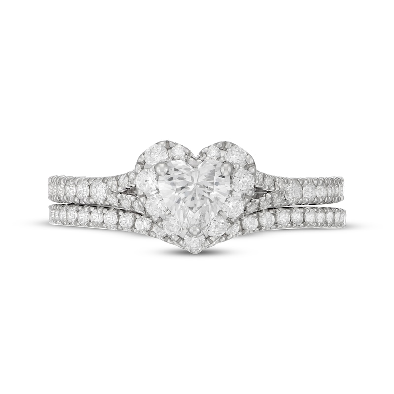 Main Image 3 of Neil Lane Heart-Shaped Diamond Halo Bridal Set 1-1/8 ct tw 14K White Gold